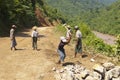 ROAD CONSTRUCTION IN BURMA ( MYANMAR ). Royalty Free Stock Photo