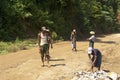ROAD CONSTRUCTION IN BURMA ( MYANMAR ). Royalty Free Stock Photo