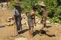 ROAD CONSTRUCTION IN BURMA ( MYANMAR ). Royalty Free Stock Photo