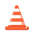 Road construction cone sign vector illustration. Warning and stop signs, under construction boards. Road barriers sign Royalty Free Stock Photo