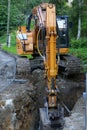 Road construction excavator