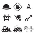 Road Construction Icons Royalty Free Stock Photo