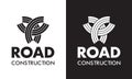 Road construction logo. Identity design, travel theme