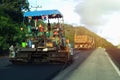 Road construction machinery Workers driving road maintenance vehicles Royalty Free Stock Photo