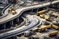 Road Construction. Miniature model of a construction site Royalty Free Stock Photo