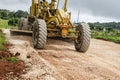 Motor Grader Leveling Marl On Roadway