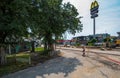 Poland Ostrowiec Swietokrzyski June 21, 2023 at 10:55. Road construction near McDonald\'s.