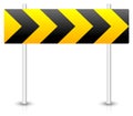 Road construction road sign. Roadblock, bypass, diversion, round
