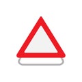 Road construction sign transportation urban concept vector icon. Flat outdoor attention alert roadworks warning
