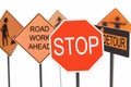 Road construction signs Royalty Free Stock Photo
