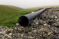 Road construction and storm water pipes for sanitary sewer Royalty Free Stock Photo
