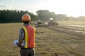 Road construction supervisor Currently viewing work and planning road construction