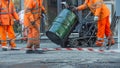 Road construction, teamwork Royalty Free Stock Photo