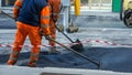 Road construction, teamwork Royalty Free Stock Photo