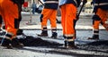 Road construction, teamwork Royalty Free Stock Photo