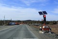 Road construction traffic lights Royalty Free Stock Photo