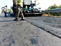 Road construction Using heavy equipment Royalty Free Stock Photo