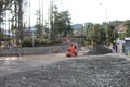 road construction work in Sanasar, India, Jammu Kashmir, after the rainy season