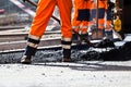 Road construction, worker Royalty Free Stock Photo