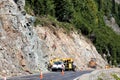 High mountain road construction for safety.