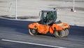 Road construction works with commercial equipment Royalty Free Stock Photo