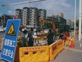 road construction in Wuhan city china