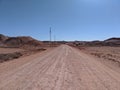 Dry dusty road through the outback, Coober Pedy, red centre of Australia