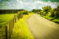 A road in the countryside, Scottish summer landscape, East Lothians, Scotland, UK Royalty Free Stock Photo