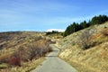 Road in countryside on sunny autumn day Royalty Free Stock Photo