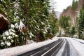 Snow road in the Mountain Royalty Free Stock Photo