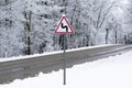 Road covered with snow