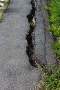 Road crack damage danger Royalty Free Stock Photo