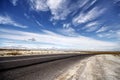 Road on cretaceous mountains