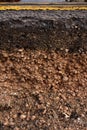 Road cross section showing soil underneath Royalty Free Stock Photo