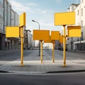 Road crosswalks with prominent signs