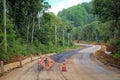 The road currently under construction. Royalty Free Stock Photo