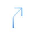 Road curves to right arrow flat gradient two-color ui icon