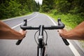 Road cycling concept stock photo with hands Royalty Free Stock Photo