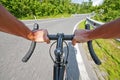 Road cycling concept stock photo with hands Royalty Free Stock Photo