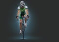 Road cyclist on  dark background. Royalty Free Stock Photo