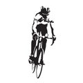 Road cyclist on his bike, vector silhouette Royalty Free Stock Photo