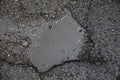 Road damage caused by potholes Royalty Free Stock Photo