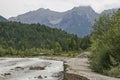 Road damage after flood Royalty Free Stock Photo