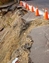 Road Damaged by Landslide Royalty Free Stock Photo