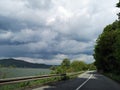 Road by the Danube river - Serbian road along the Danube river Royalty Free Stock Photo