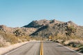 Road in the desert, in Joshua Tree National Park, California Royalty Free Stock Photo