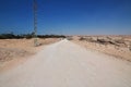 Road in desert Sahara in Amarna, Egypt, Africa