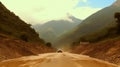 road destroyed by lines and landslides and mudflows.