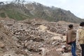 The road destroyed after melting snow