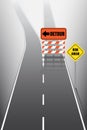 Road with detour signs Royalty Free Stock Photo